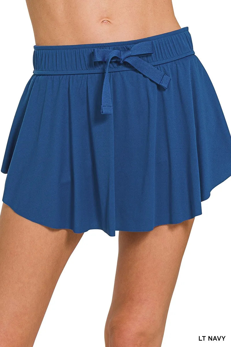 Zenana Ruffle Hem Tennis Skirt